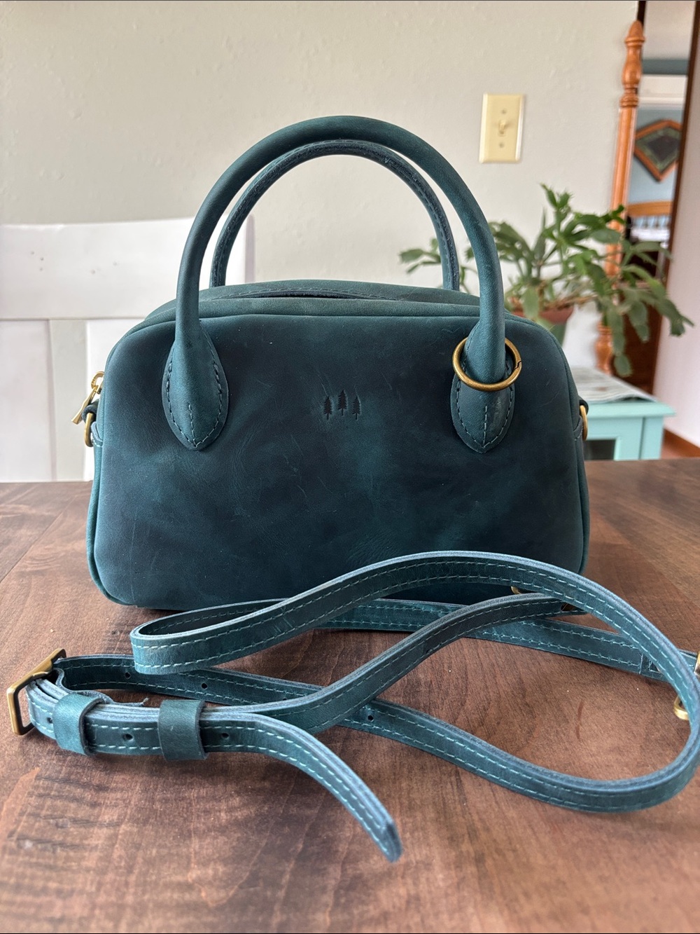 Portland Leather large Grace bag in Westward blue. Like new